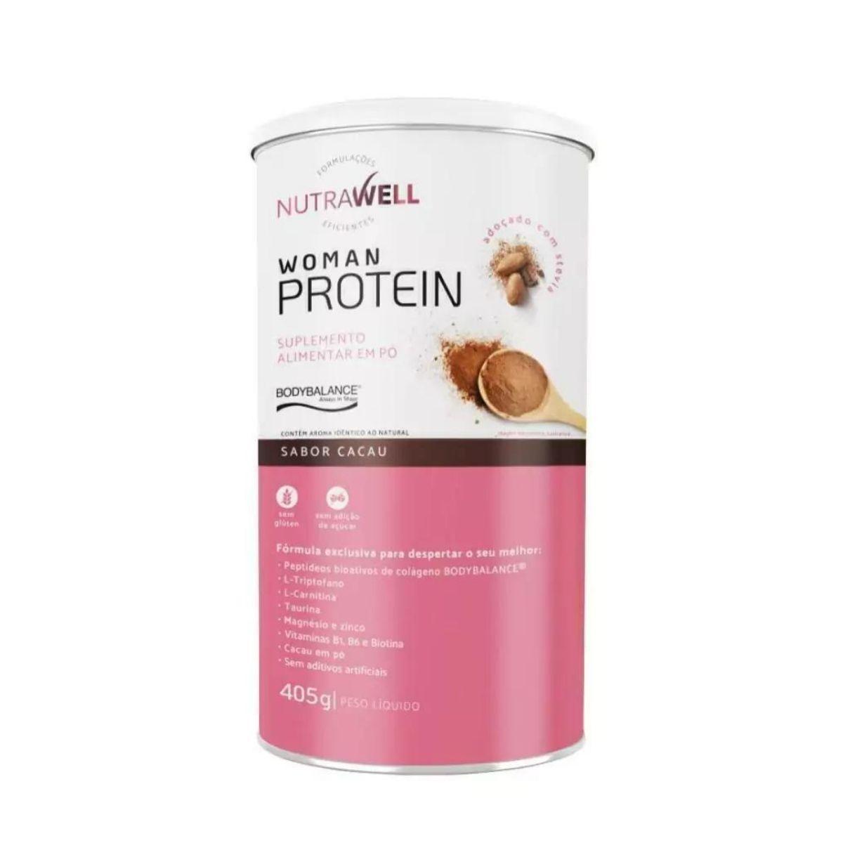 Suplemento alimentar em pó Woman Protein sabor cacau