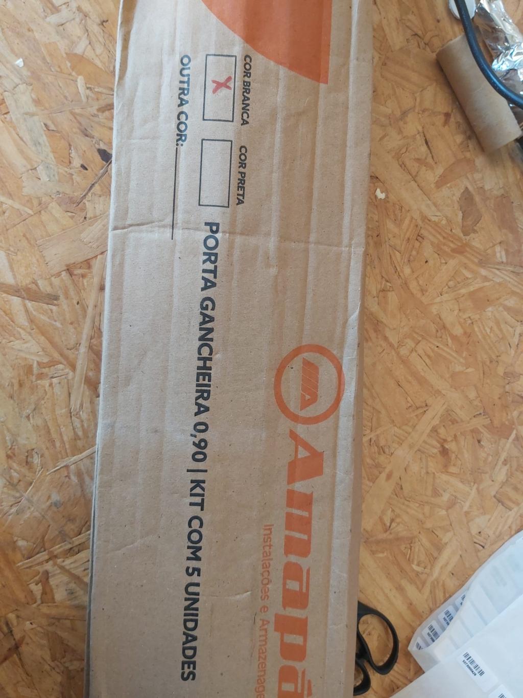 Porta gancheira 0,90 m kit com 5 unidades
