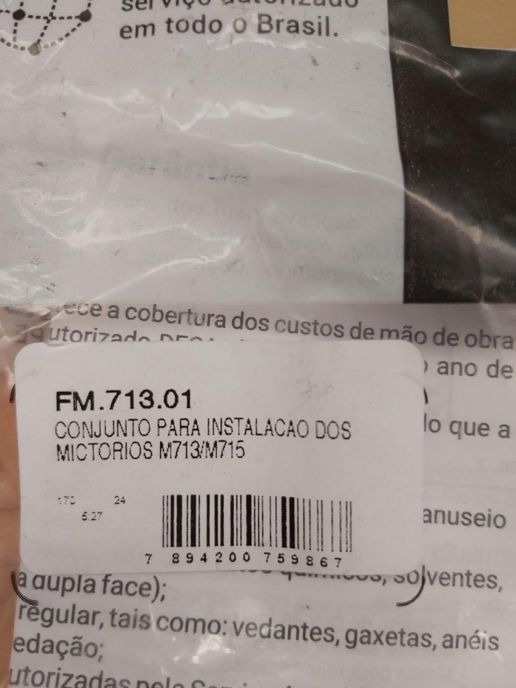 Conjunto para instalação dos mictórios M713/M715