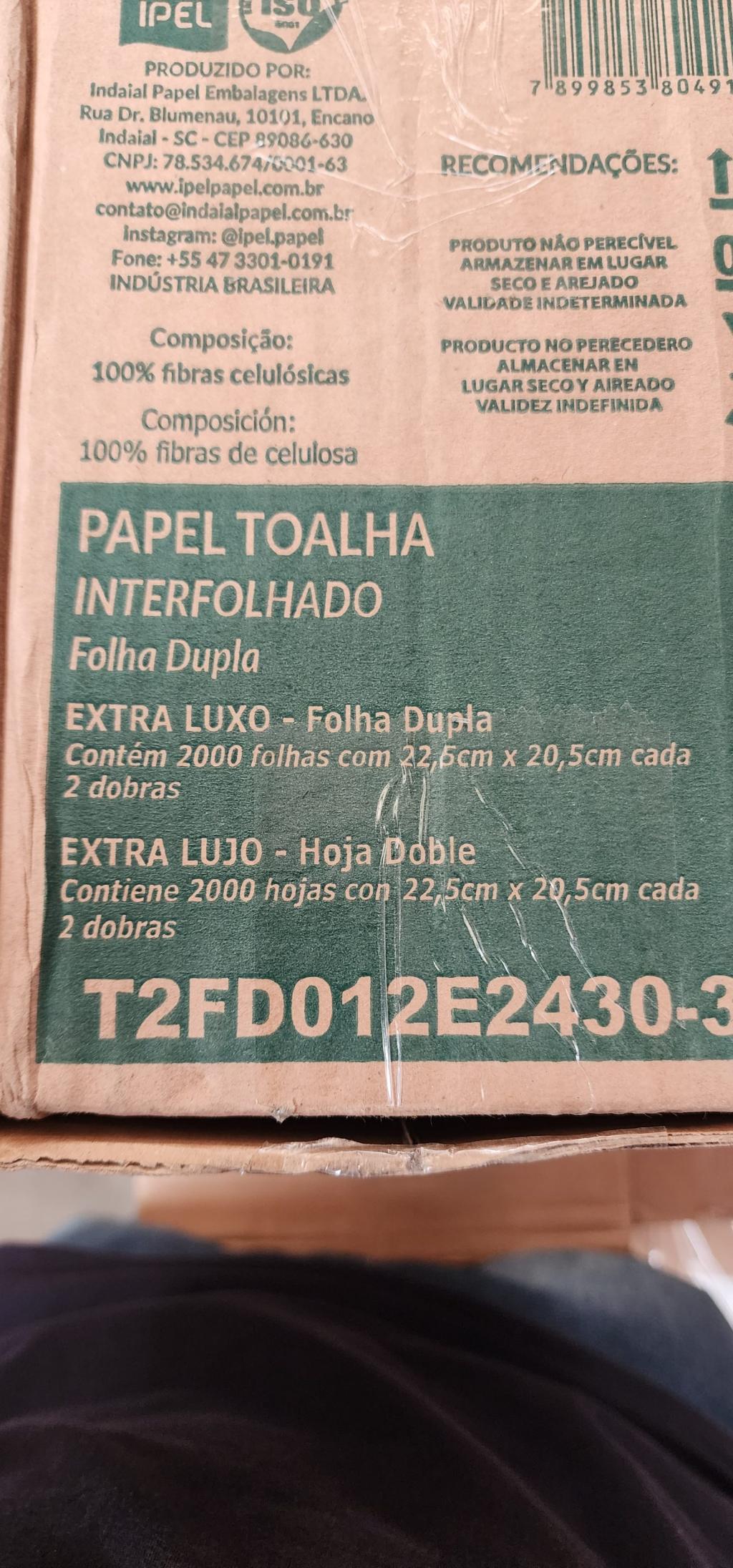 Papel Toalha Interfolhado Folha Dupla Extra Luxo
