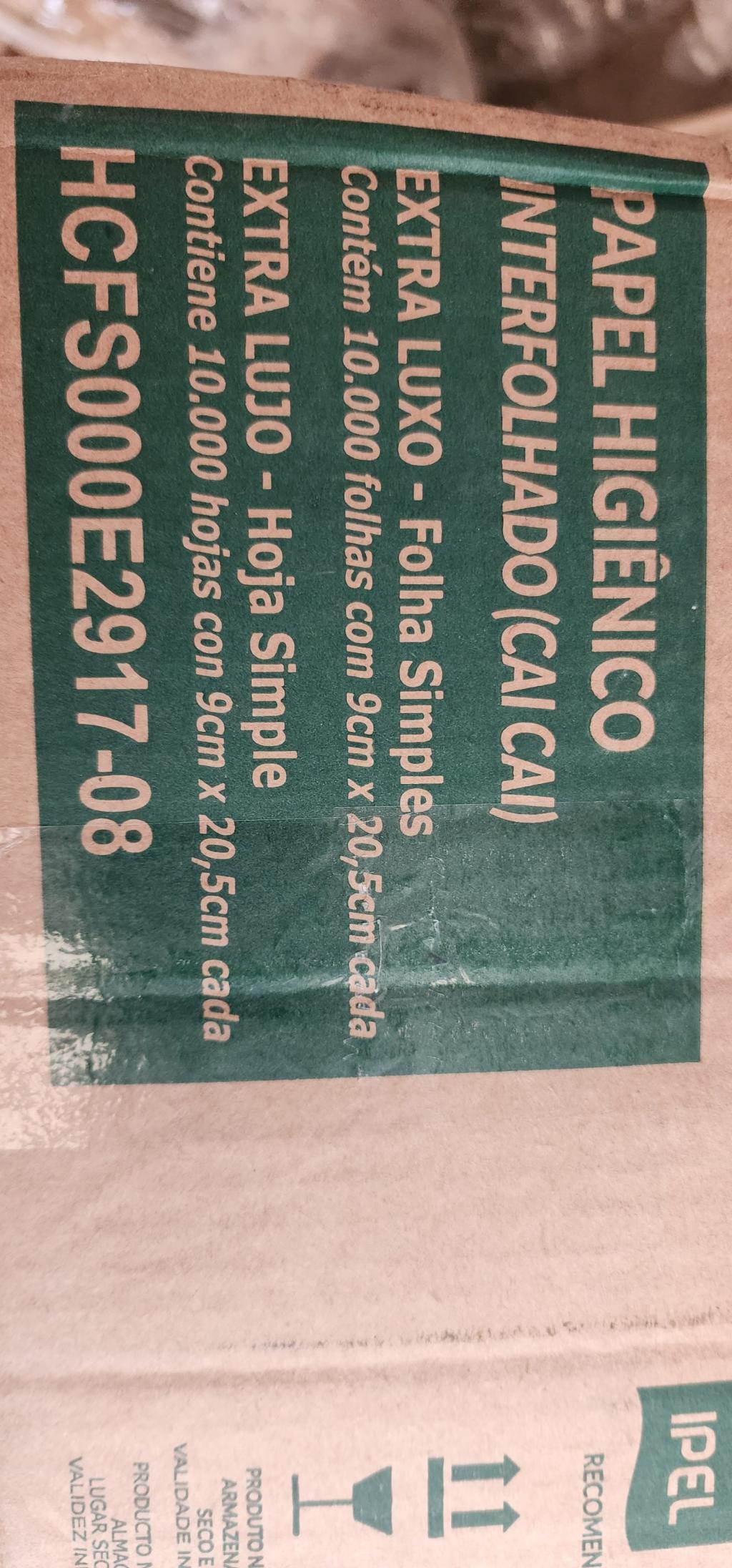 Papel higiênico interfolhado (AI CAI) extra luxo folha simples