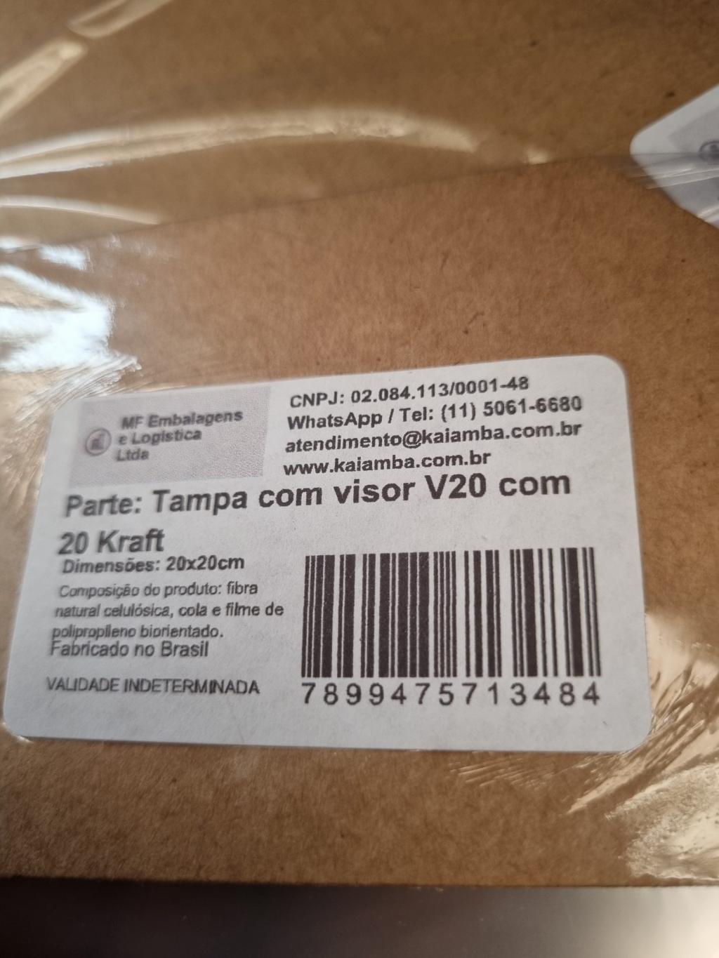 Tampa com visor V20