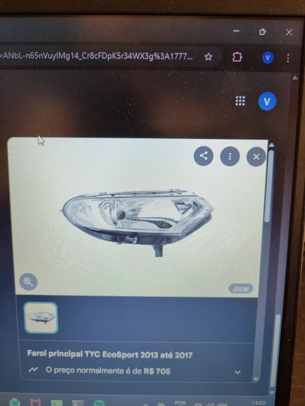 Farol principal para EcoSport 2013 a 2017