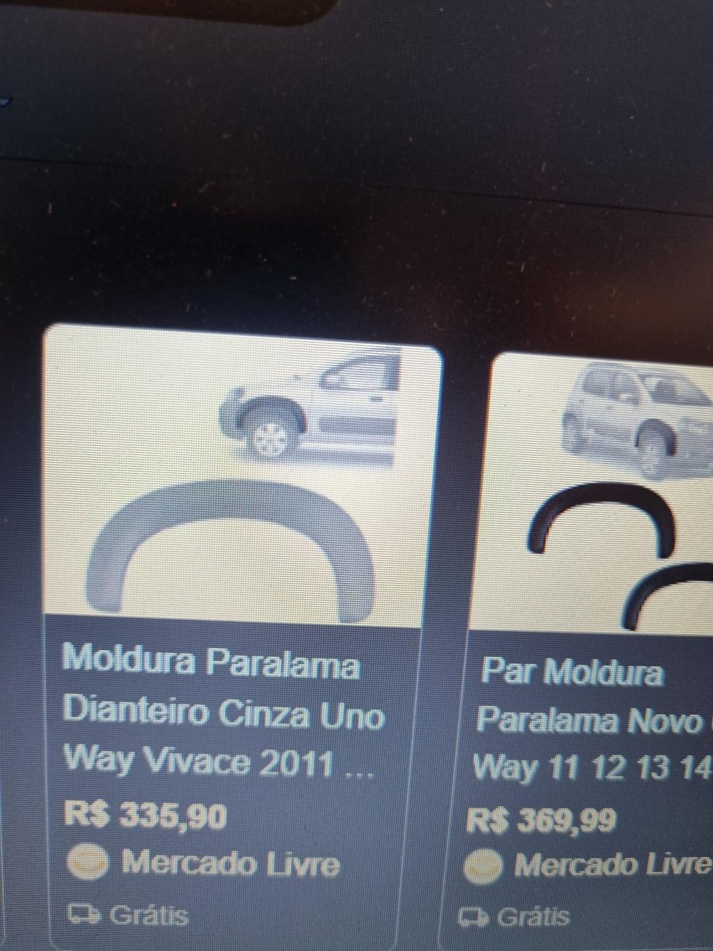 Moldura Paralama Dianteiro Cinza para Uno Way Vivace 2011