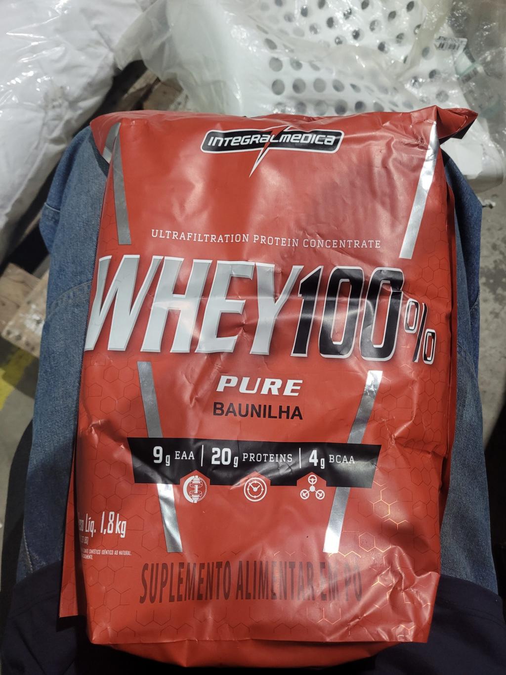 Suplemento alimentar em pó Whey Protein 100% sabor baunilha