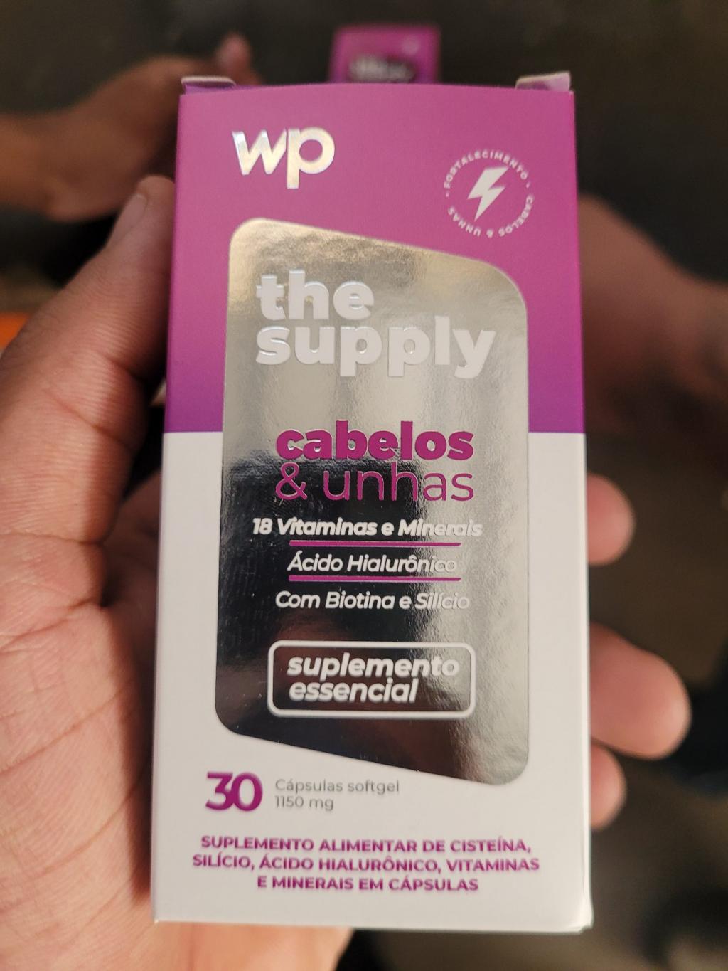Suplemento alimentar para cabelos e unhas com 18 vitaminas e minerais, ácido hialurônico, biotina e silício