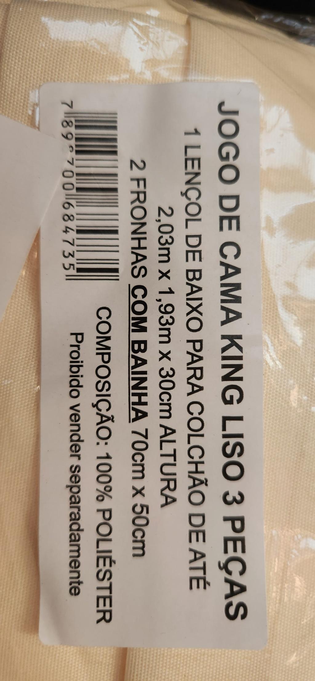 Jogo de cama king liso 3 peças