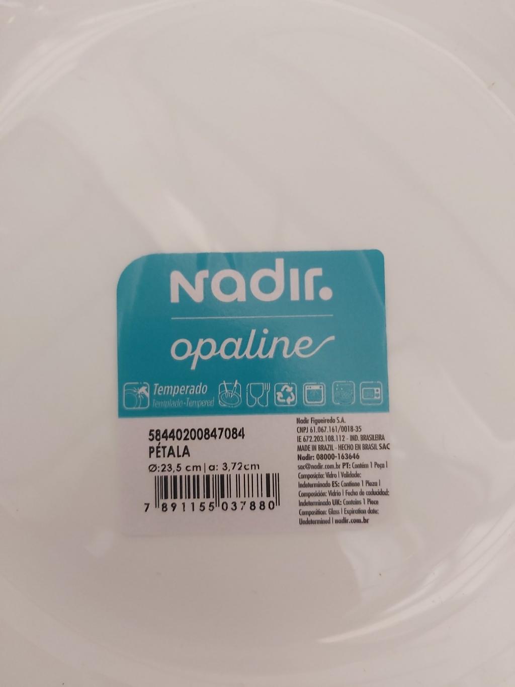 Prato fundo de vidro opaline