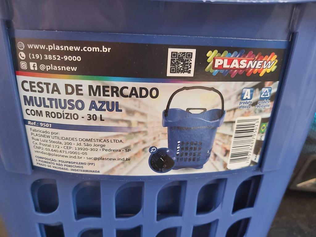 Cesta de mercado multiuso com rodízio