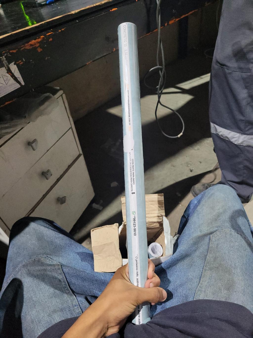 Rolo de papel para concreto