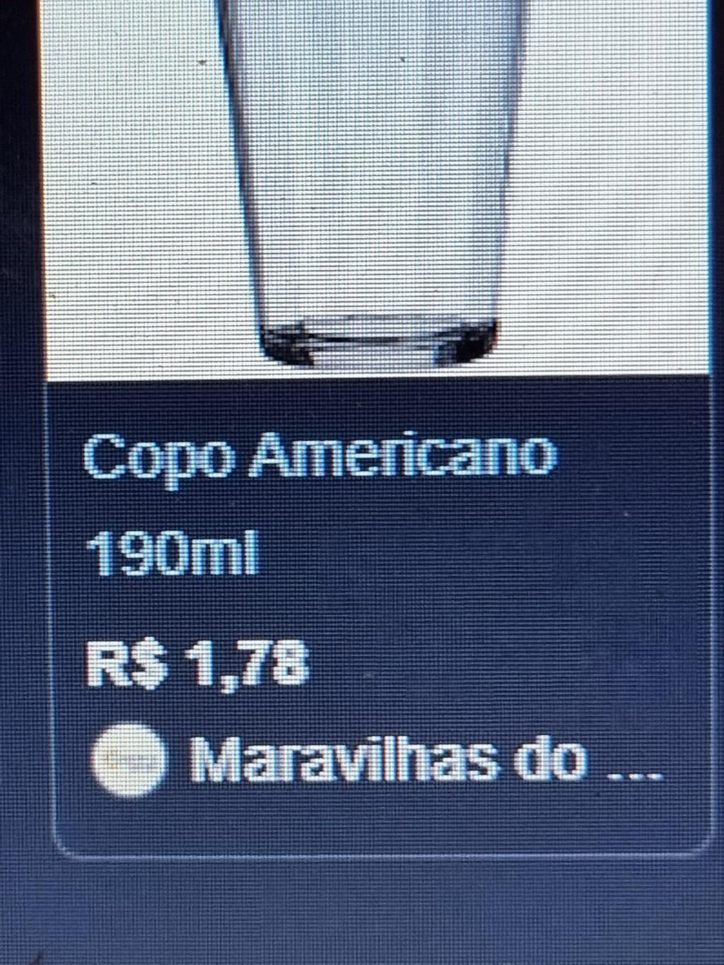 Copo americano / tigela / bowl / cuenco de vidro