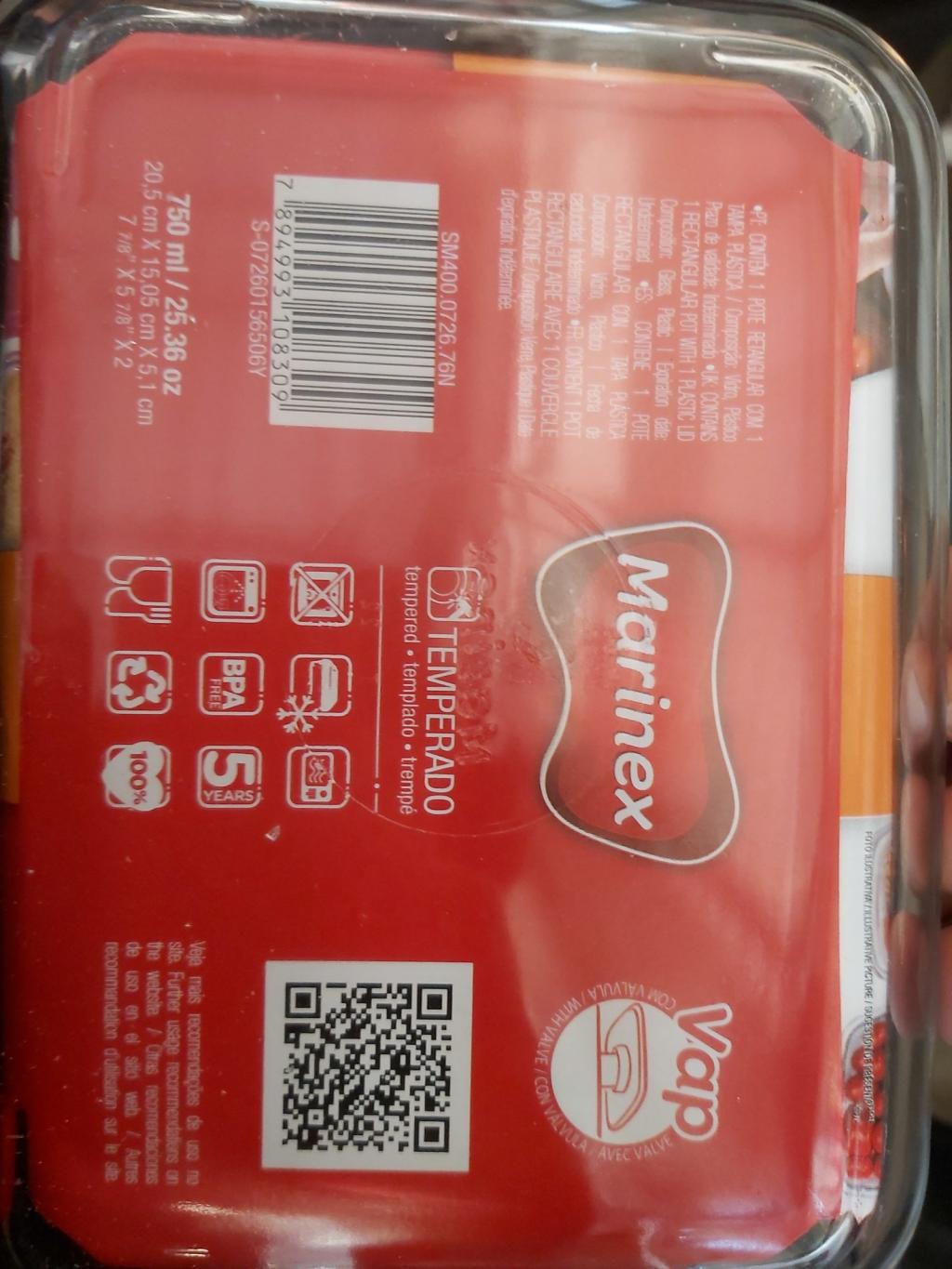 Pote retangular com tampa plástica