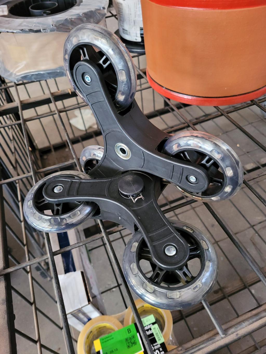 Roda para carrinho de carga ou escada com 3 rodas por lado