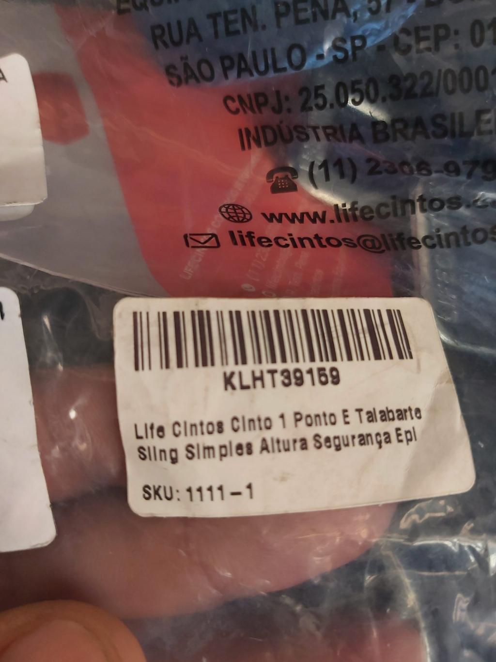 Cinto 1 Ponto e Talabarte Sling Simples Altura Segurança
