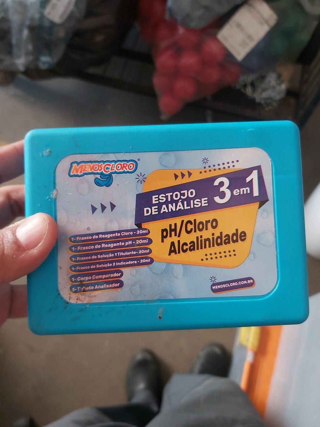 Estojo de Análise 3 em 1 para pH, Cloro e Alcalinidade