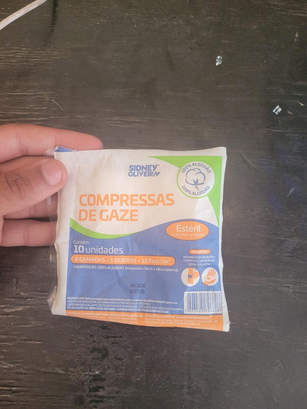Compressas de gaze estéreis