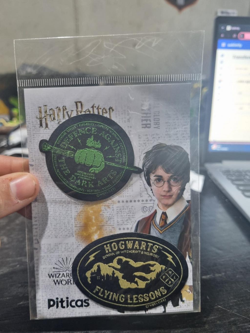 Kit com 2 patches bordados Harry Potter