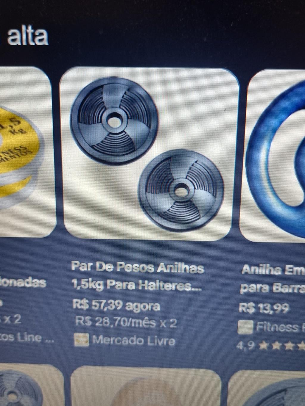 Par de pesos anilhas para halteres