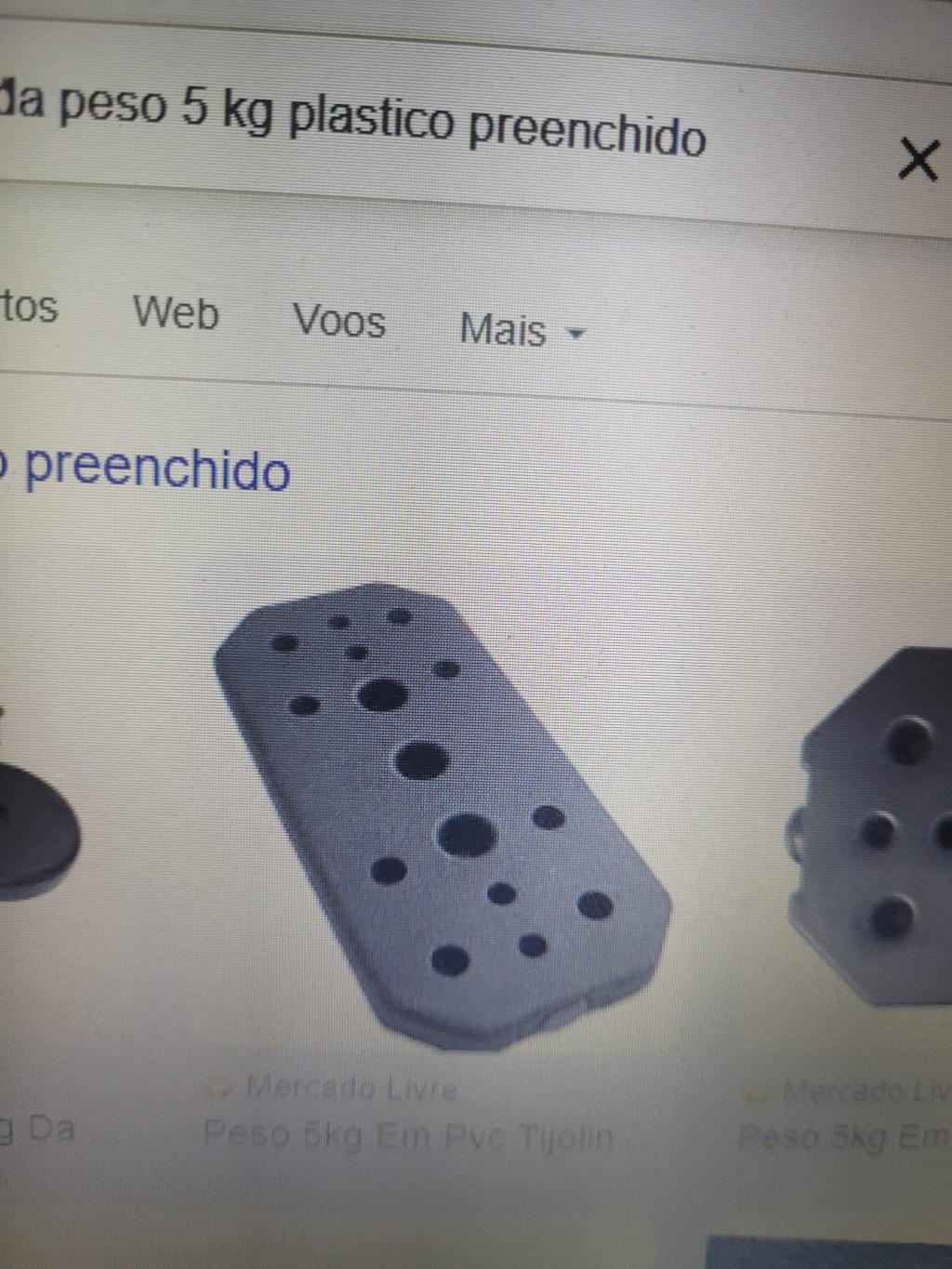 Peso de 5 kg em plástico preenchido