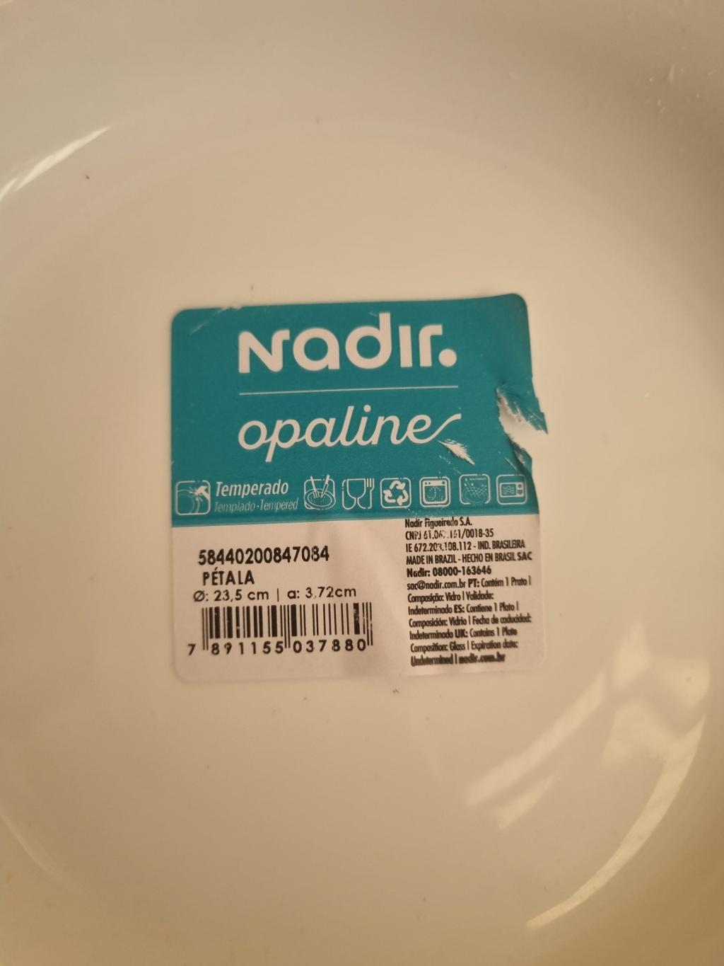 Prato fundo de vidro opaline
