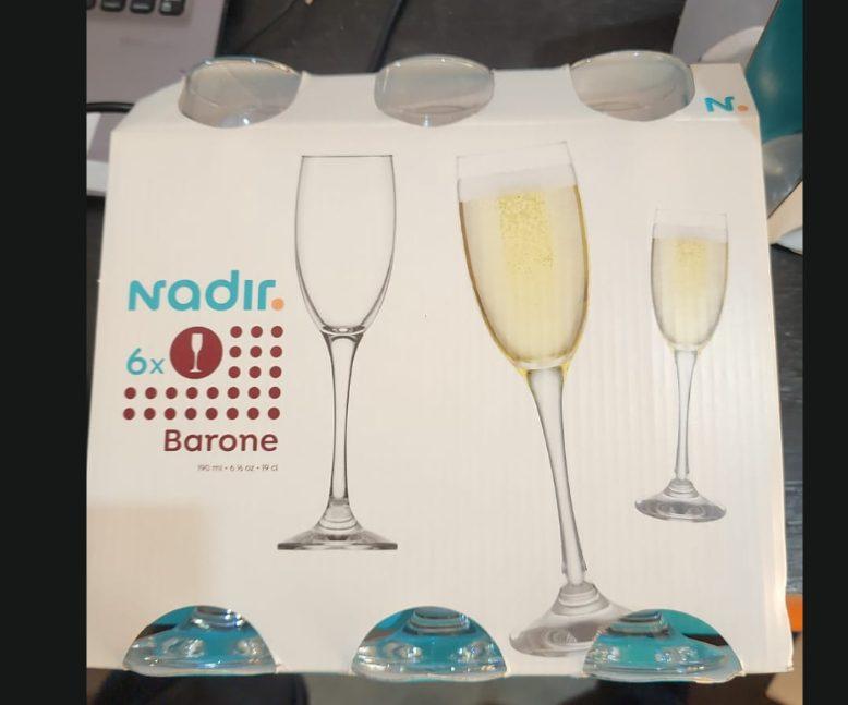 Conjunto de 6 taças de vidro para champanhe