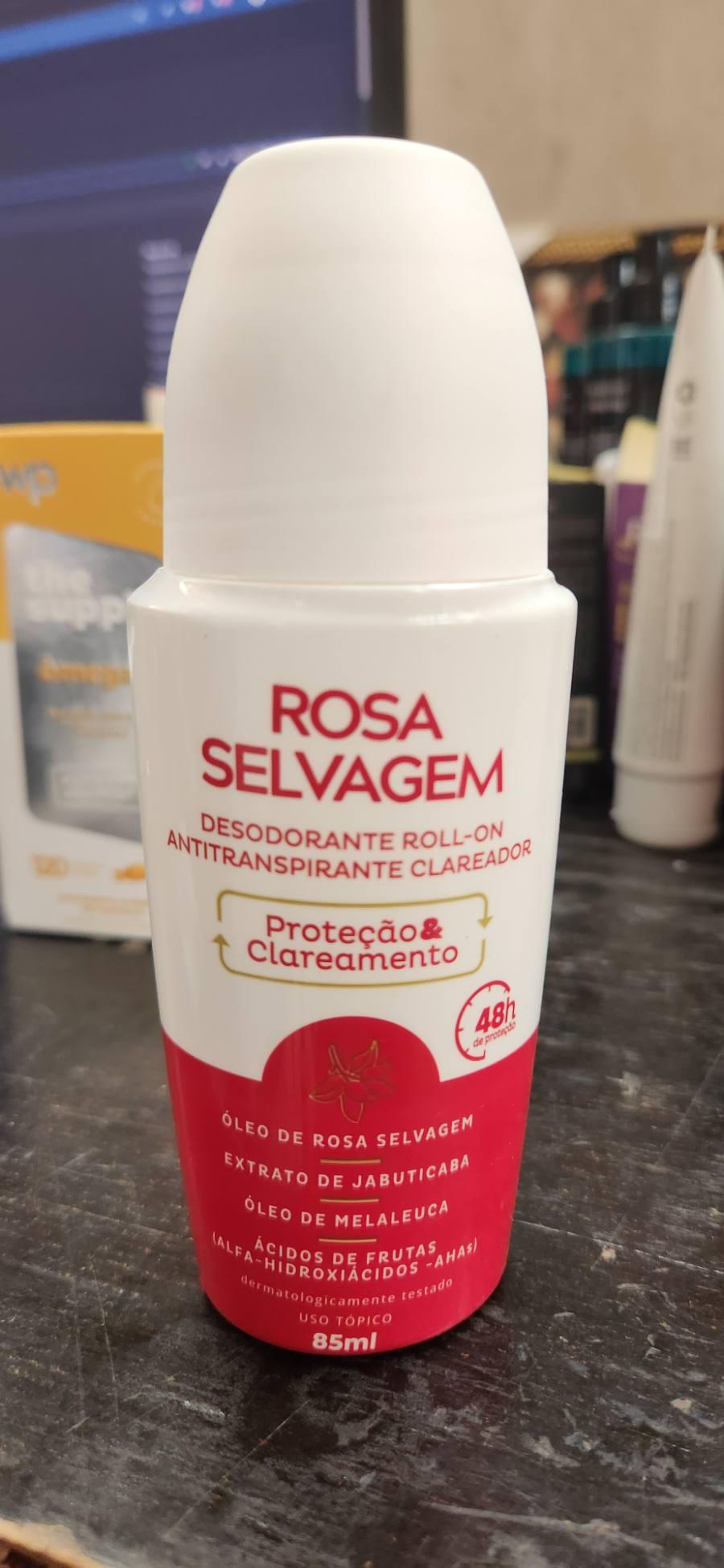 Desodorante roll-on antitranspirante clareador Rosa Selvagem