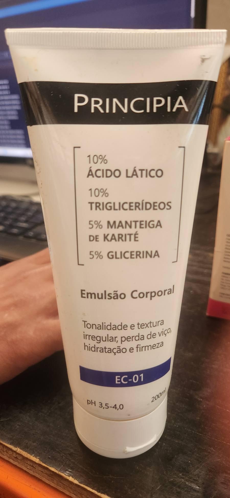 Emulsão Corporal com Ácido Lático, Triglicerídeos, Manteiga de Karité e Glicerina