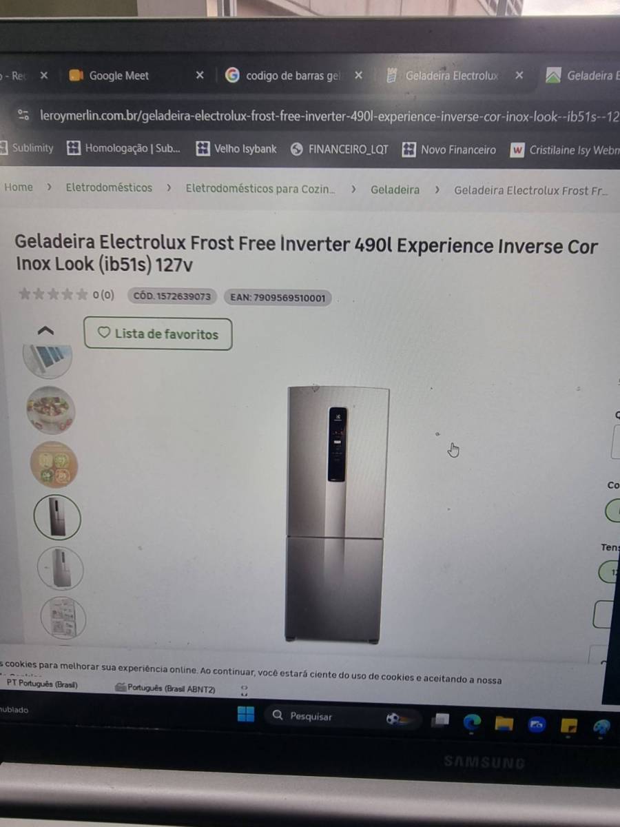 Geladeira Electrolux Frost Free Inverter 490L Experience Inverse