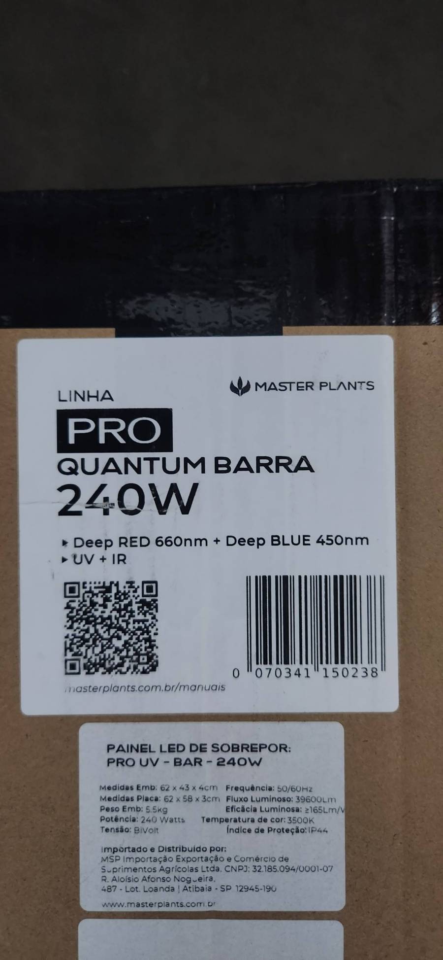 Painel LED de sobrepor Quantum Barra 240W
