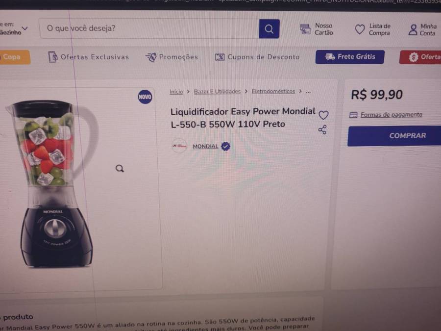 Liquidificador Easy Power Mondial L-550-B 550W 110V Preto