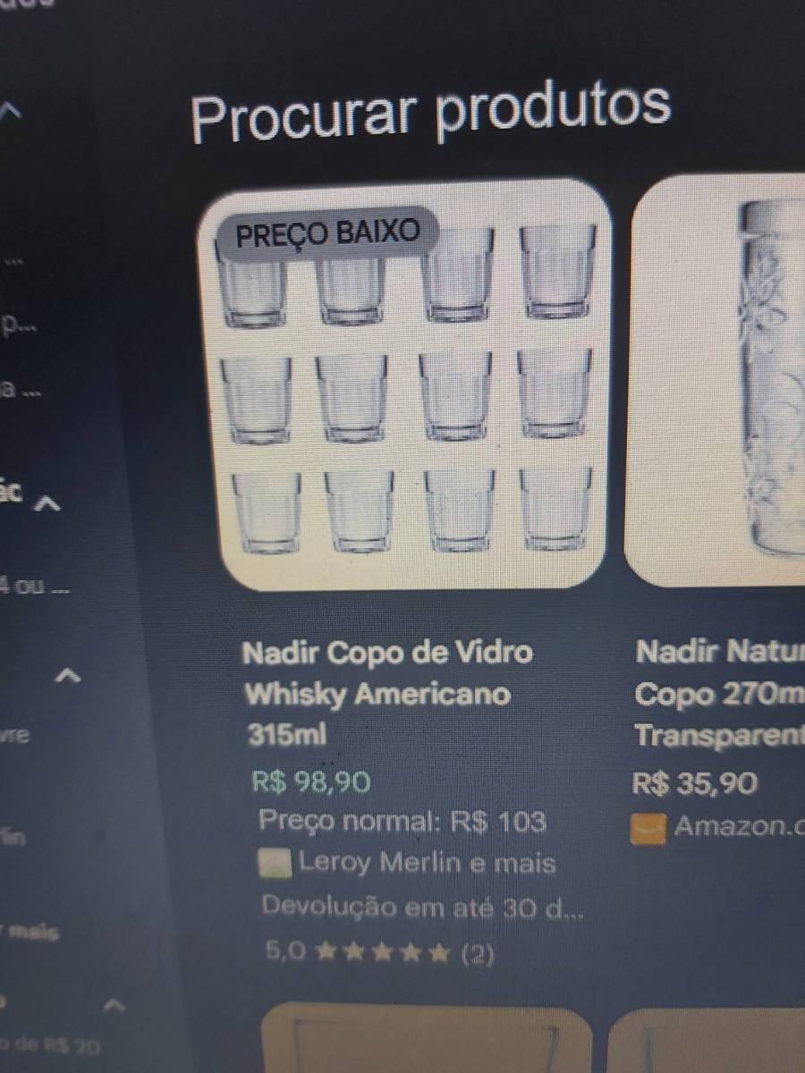 Copo de Vidro Whisky Americano