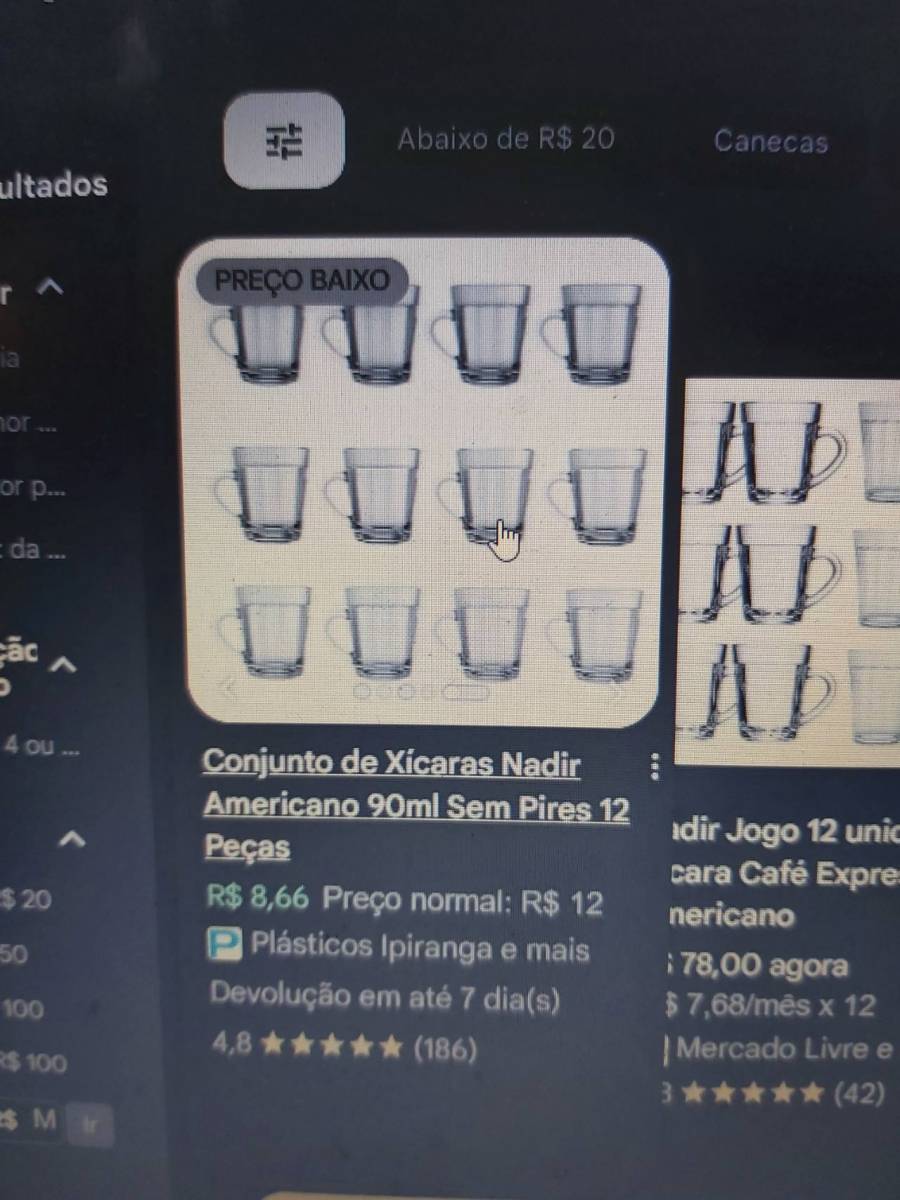 Conjunto de Xícaras Nadir Americano 90ml Sem Pires 12 Peças