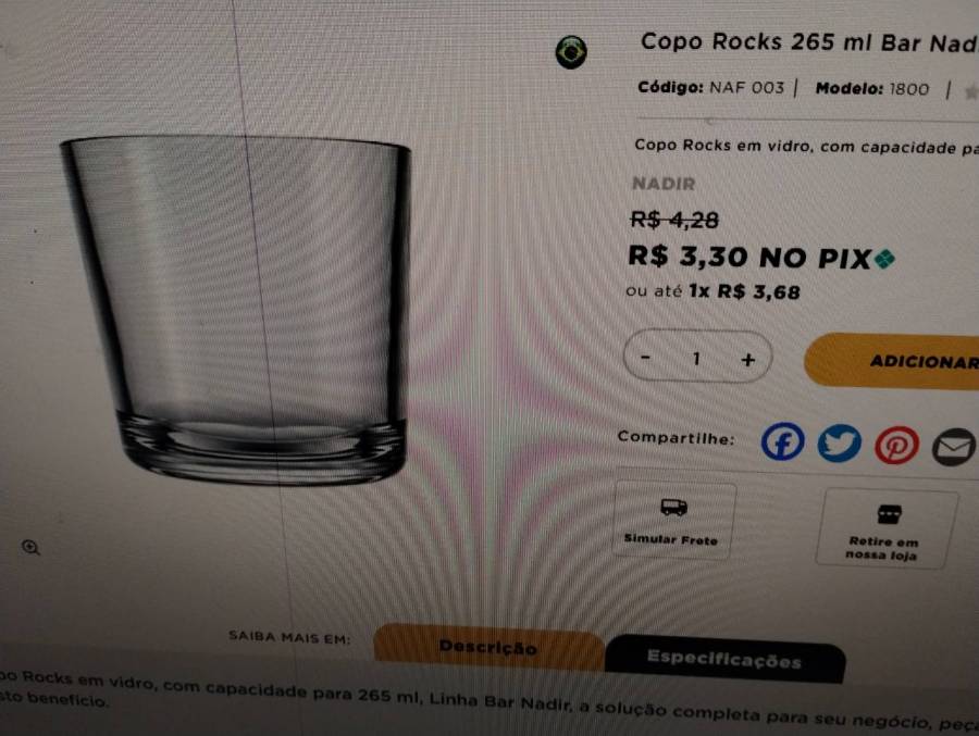 Copo Rocks em vidro