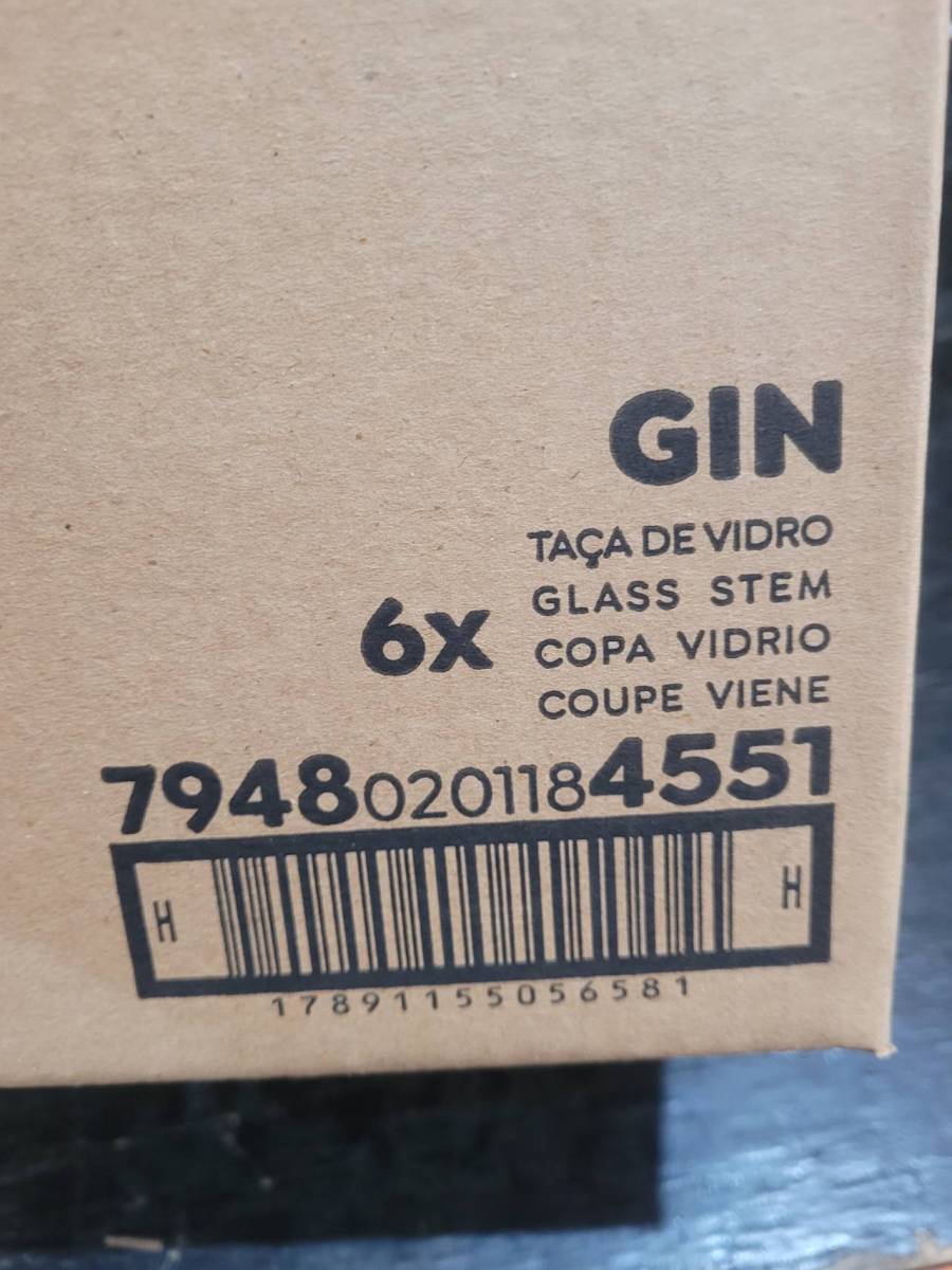 Conjunto de 6 taças de vidro para gin