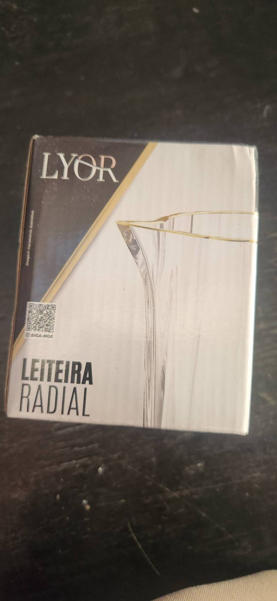 Leiteira Radial de vidro com borda dourada