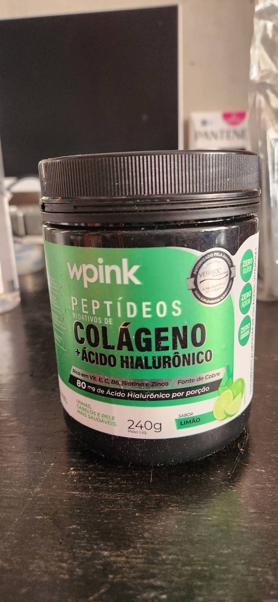 Peptídeos bioativos de colágeno com ácido hialurônico sabor limão