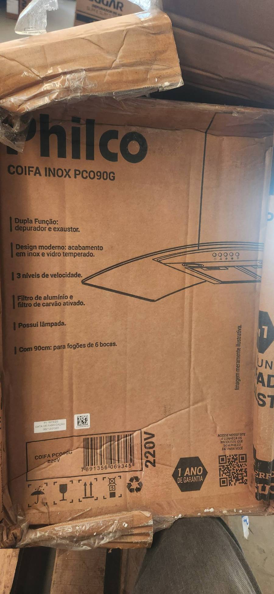 Coifa inox Philco modelo PCO90G
