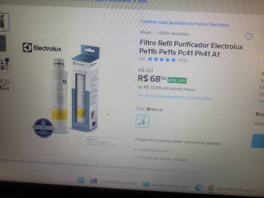 Filtro Refil Purificador Electrolux Pe11b Pe11x Pc41 Ph41 A1