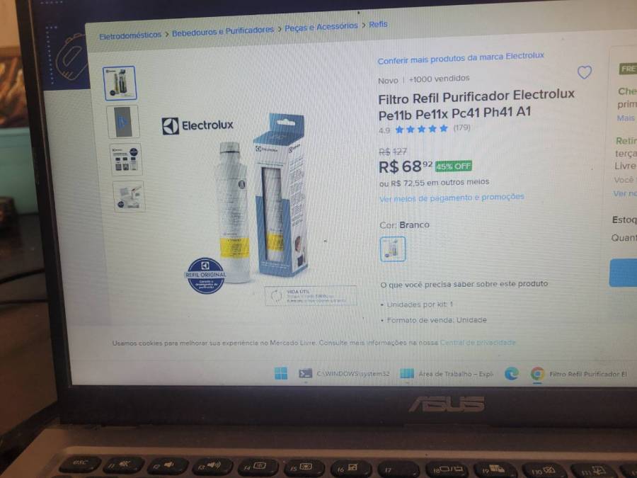 Filtro Refil Purificador Electrolux Pe11b Pe11x Pc41 Ph41 A1