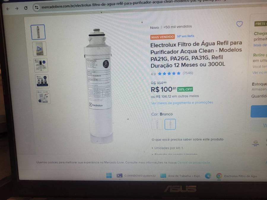 Filtro de Água Refil para Purificador Acqua Clean