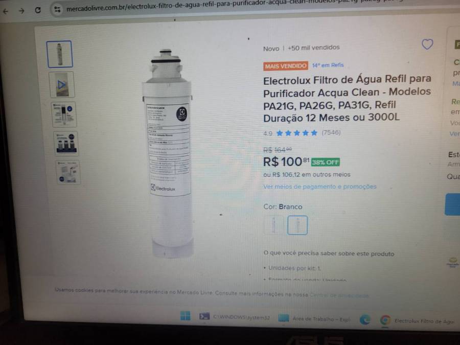 Filtro de Água Refil para Purificador Acqua Clean