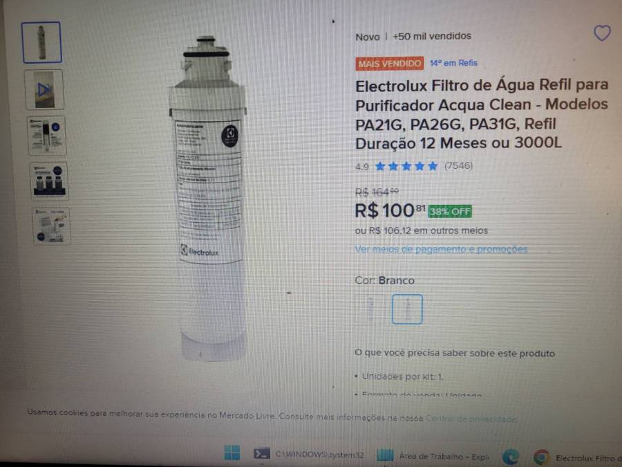 Filtro de Água Refil para Purificador Acqua Clean