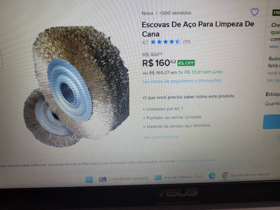 Escovas de aço para limpeza de cana