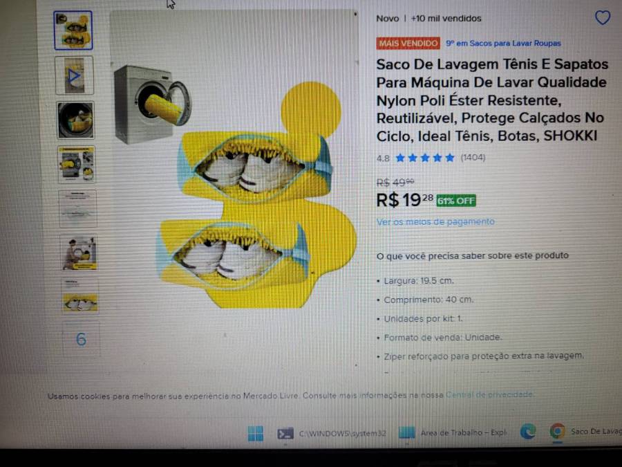 Saco de lavagem para tênis e sapatos para máquina de lavar
