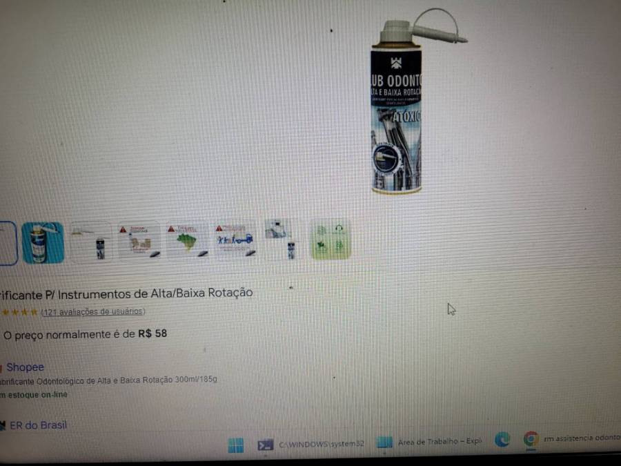 Lubrificante Odontológico para Instrumentos de Alta e Baixa Rotação