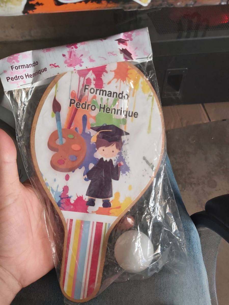 Raquete de pingue-pongue personalizada para formatura
