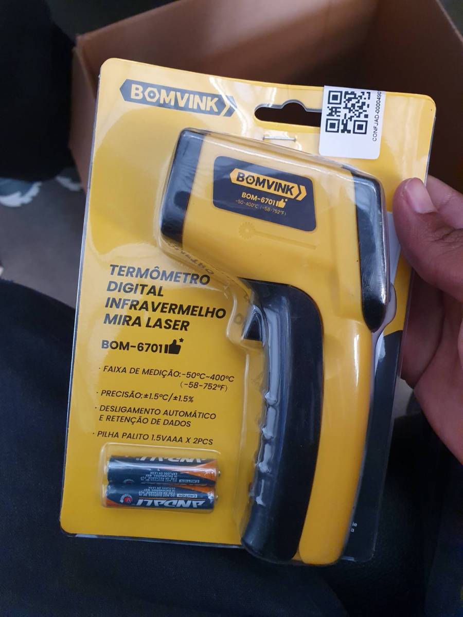Termômetro digital infravermelho com mira laser