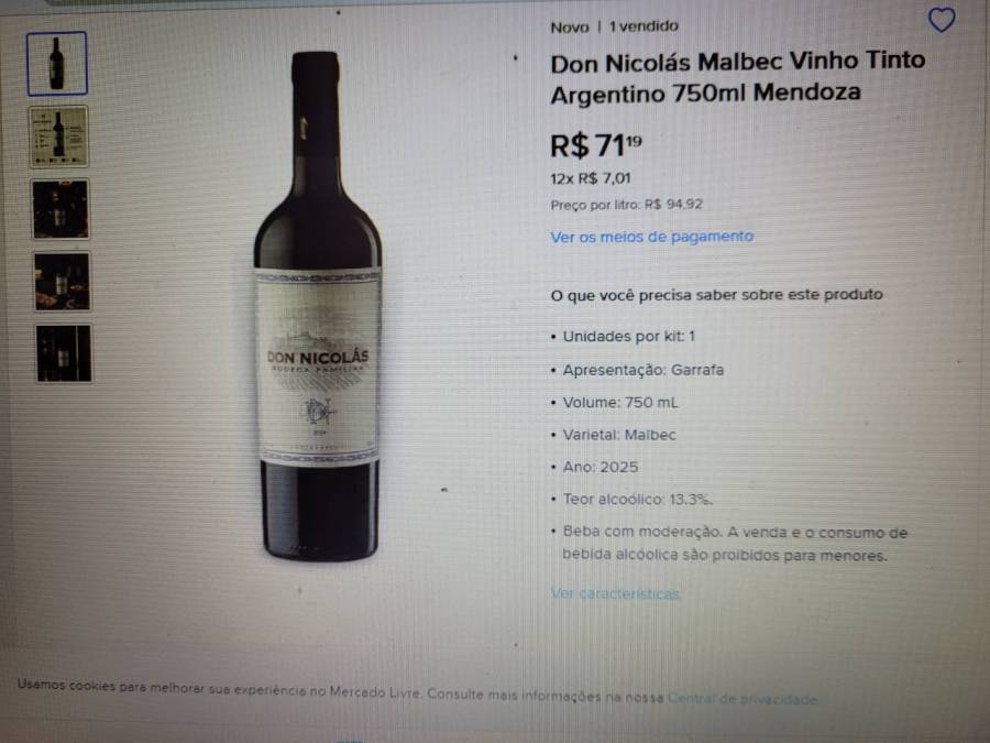 Vinho Tinto Don Nicolás Malbec Argentino