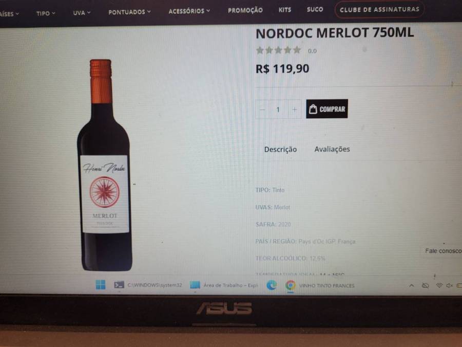 Vinho Tinto Merlot Henri Nordoc 750ml