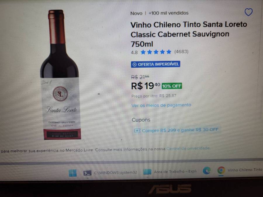 Vinho Chileno Tinto Santa Loreto Classic Cabernet Sauvignon